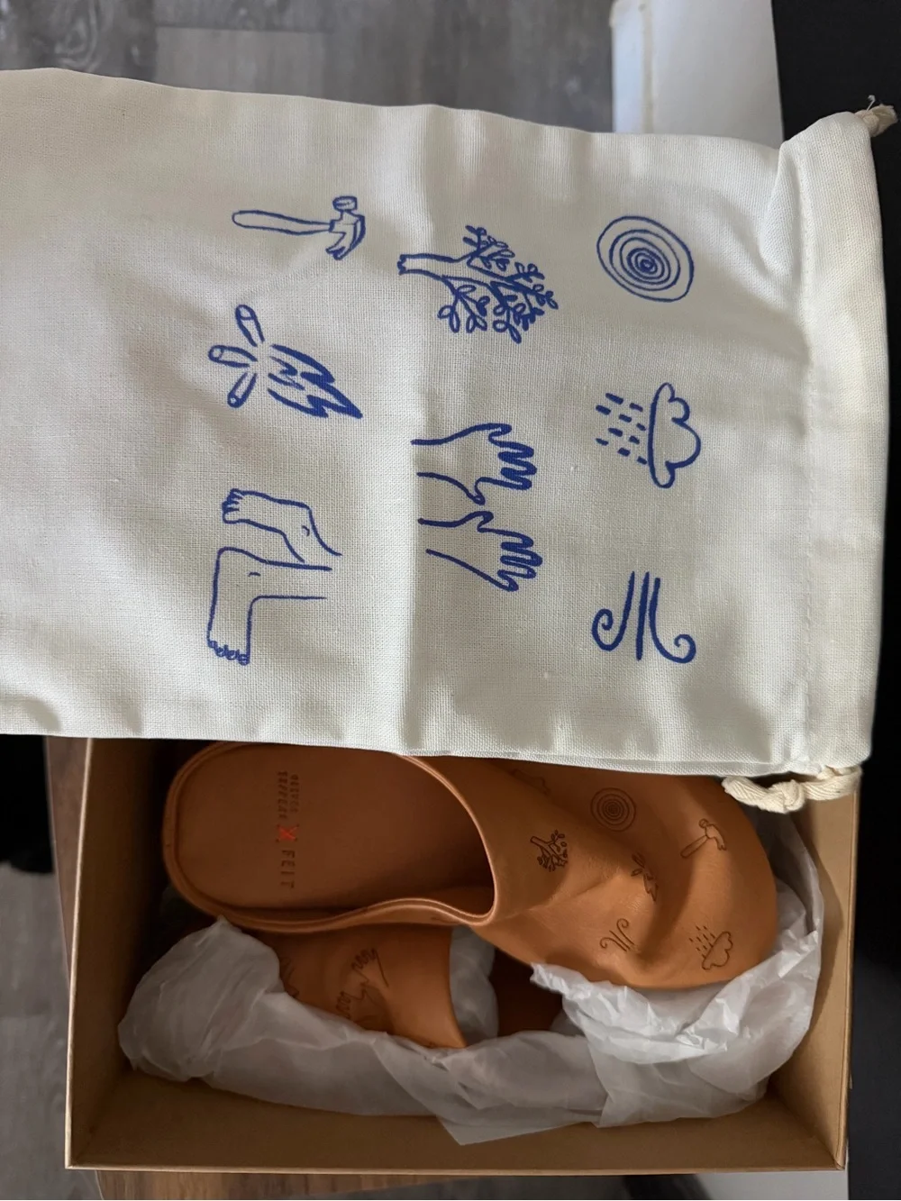 Oliver Jeffers x FEIT Slippers Kids Leather Size Eu 33